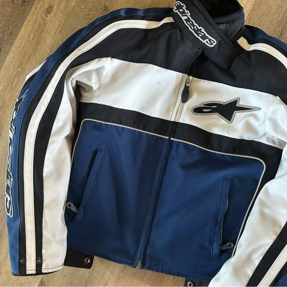 Alpinestars Navy White Black Color-Block Utility Jacket
